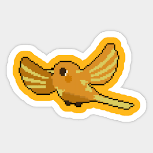 Feathered Finesse: Pixelated Bird Illustration for Stylish Apparel Sticker